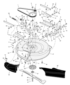 Mower Housing Diagram and Parts List for 309000X8NA  Briggs and Stratton Lawn Tractor